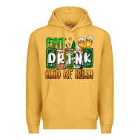 Mustard St. Patrick's Eat drink and be Irish Premium Hoodie - OliviaCreatesArt
