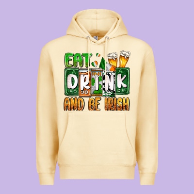 St. Patrick's Eat Drink And Be Irish Premium Hoodie Designed By Oliviacreatesart