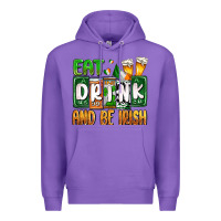 Purple St. Patrick's Eat drink and be Irish Premium Hoodie - OliviaCreatesArt