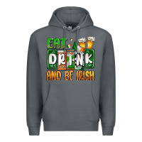Rock St. Patrick's Eat drink and be Irish Premium Hoodie - OliviaCreatesArt