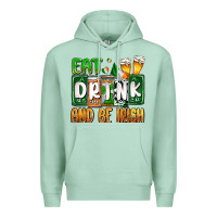 Seafoam St. Patrick's Eat drink and be Irish Premium Hoodie - OliviaCreatesArt