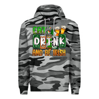 Slate Camo St. Patrick's Eat drink and be Irish Premium Hoodie - OliviaCreatesArt