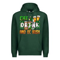 Sports Green St. Patrick's Eat drink and be Irish Premium Hoodie - OliviaCreatesArt