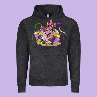 Mardi Gras Pig Vintage Hoodie Designed By Lillyallendesigns