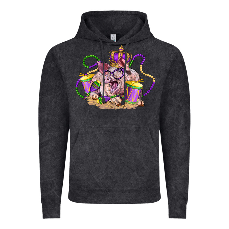 Mardi Gras Pig Vintage Hoodie by LillyAllenDesigns | Teevron
