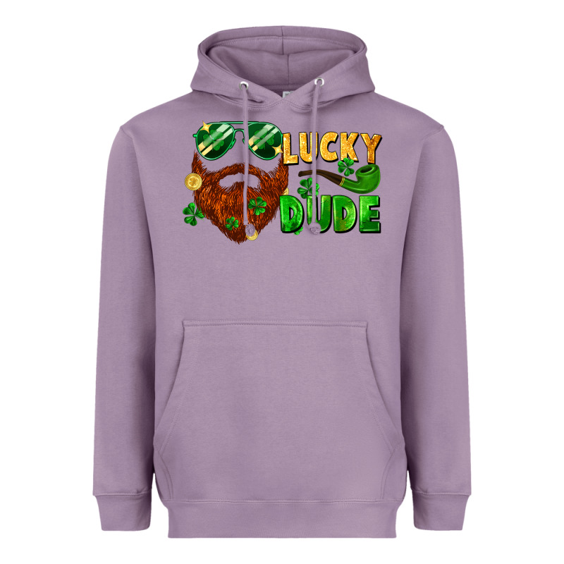 Lucky Dude Saint Patrick's Bearded Man Heavyweight Hoodie by FaDigitalArtStudio | Teevron