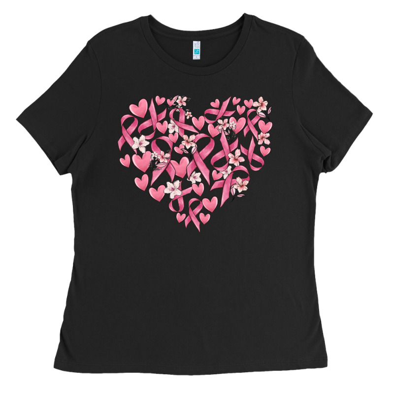 Breast Cancer Awareness Heart Ladies Tee by MaliasSmallBusiness | Teevron