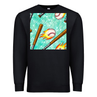 Black baseball bat with thunders seamless pattern Premium Sweatshirt - BundleAndBundleShop