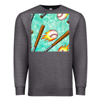 Charcoal Heather baseball bat with thunders seamless pattern Premium Sweatshirt - BundleAndBundleShop