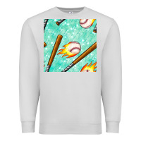 Dove Grey baseball bat with thunders seamless pattern Premium Sweatshirt - BundleAndBundleShop