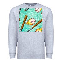 Heather Grey baseball bat with thunders seamless pattern Premium Sweatshirt - BundleAndBundleShop