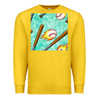 Lemon baseball bat with thunders seamless pattern Premium Sweatshirt - BundleAndBundleShop