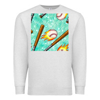 Oatmeal Heather baseball bat with thunders seamless pattern Premium Sweatshirt - BundleAndBundleShop