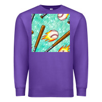 Purple baseball bat with thunders seamless pattern Premium Sweatshirt - BundleAndBundleShop