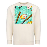 Sandshell baseball bat with thunders seamless pattern Premium Sweatshirt - BundleAndBundleShop