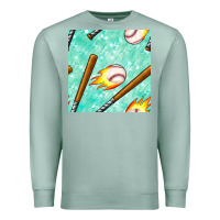 Seafoam baseball bat with thunders seamless pattern Premium Sweatshirt - BundleAndBundleShop