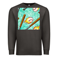 Smoke baseball bat with thunders seamless pattern Premium Sweatshirt - BundleAndBundleShop