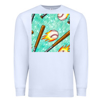 Baseball Bat With Thunders Seamless Pattern Premium Sweatshirt | Teevron