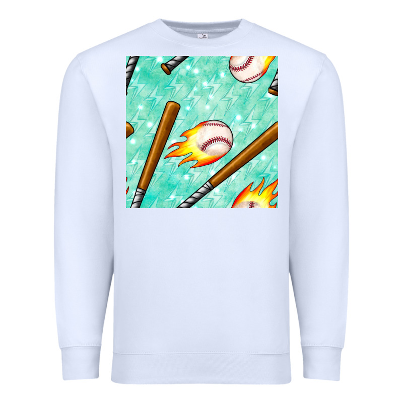 Baseball Bat With Thunders Seamless Pattern Premium Sweatshirt by BundleAndBundleShop | Teevron
