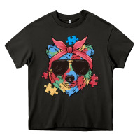 Asphalt autism awareness bear Heavy Core Tee - MaliasSmallBusiness