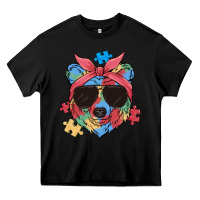 Black autism awareness bear Heavy Core Tee - MaliasSmallBusiness