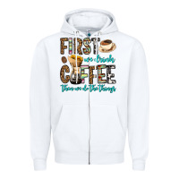 White first we drink coffee then we do the things Zipper Hoodie - OliviaCreatesArt