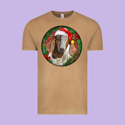 Boer Goat Christmas Vintage Tee Designed By Lillyallendesigns