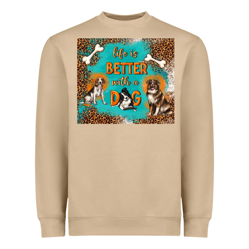 Life Is Better With A Dog Heavyweight Sweatshirt by TumblerDesignByShophia | Teevron