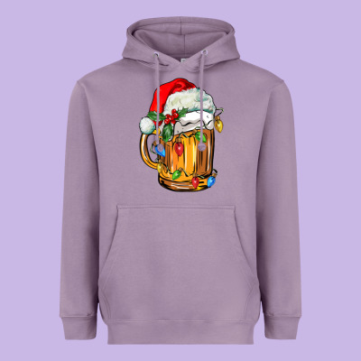 Christmas Beer Heavyweight Hoodie Designed By Fadigitalartstudio