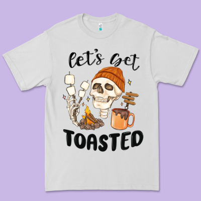 Let's Get Toasted Camping Premium Tee Designed By Maliassmallbusiness