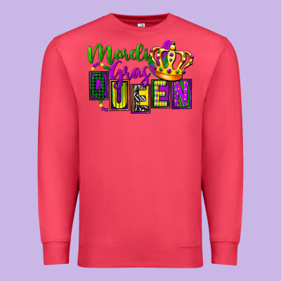 Mardi Gras Queen Premium Sweatshirt Designed By Fadigitalartstudio
