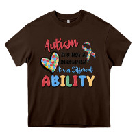 Chocolate Brown autism it's not a disability it's a different abil Heavy Core Tee - MaliasSmallBusiness