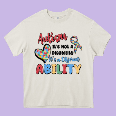 Autism It's Not A Disability It's A Different Abil Heavy Core Tee Designed By Maliassmallbusiness