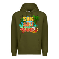 Army Green Sun salt sand Premium Hoodie - FaDigitalArtStudio
