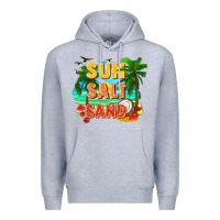 Heather Grey Sun salt sand Premium Hoodie - FaDigitalArtStudio
