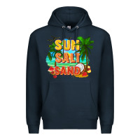 Navy Sun salt sand Premium Hoodie - FaDigitalArtStudio