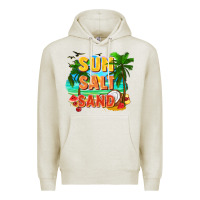 Oatmeal Heather Sun salt sand Premium Hoodie - FaDigitalArtStudio