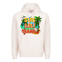 Pale Pink Sun salt sand Premium Hoodie - FaDigitalArtStudio