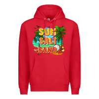 Red Sun salt sand Premium Hoodie - FaDigitalArtStudio