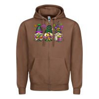 Chestnut mardi gras gnomes Zipper Hoodie - OliviaCreatesArt