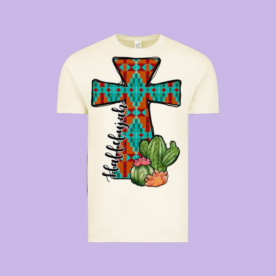 Aztec Cactus Cross Vintage Tee Designed By Jahusdesignshop