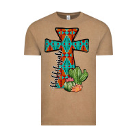 Vintage Coffee aztec cactus cross Vintage Tee - JahusDesignShop