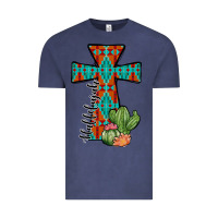 Vintage Denim aztec cactus cross Vintage Tee - JahusDesignShop