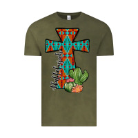 Vintage Olive aztec cactus cross Vintage Tee - JahusDesignShop