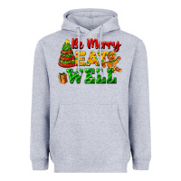 Heather Grey be merry eat well Heavyweight Hoodie - FaDigitalArtStudio