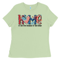 Matcha home of the free because of the brave Ladies Tee - MaliasSmallBusiness