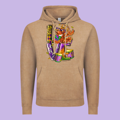 Mardi Gras Love Vintage Hoodie Designed By Lillyallendesigns