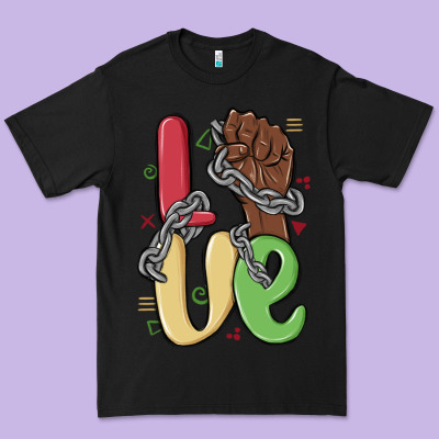 Love Juneteenth Premium Tee Designed By Maliassmallbusiness