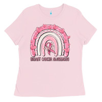 Bubblegum Pink breast cancer  awareness rainbow Ladies Tee - MaliasSmallBusiness