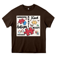 Chocolate Brown autism Heavy Core Tee - MaliasSmallBusiness